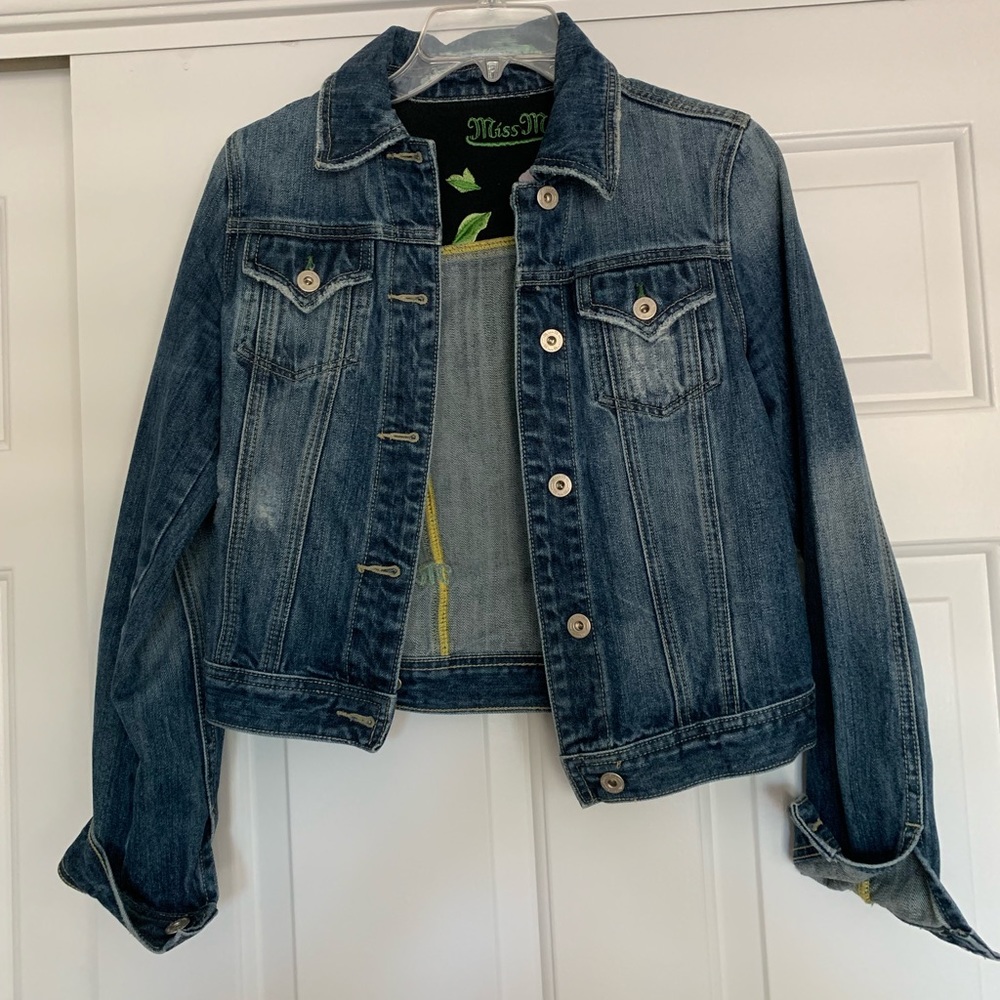 Distressed Denim Jacket, sz S